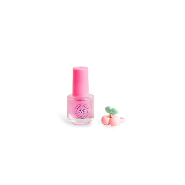 MARTINELIA Yummy Nail Polish Set Βερνίκι Νυχιών 5ml Ροζ Ημιδιάφανο με Γκλίτερ & Δαχτυλίδι